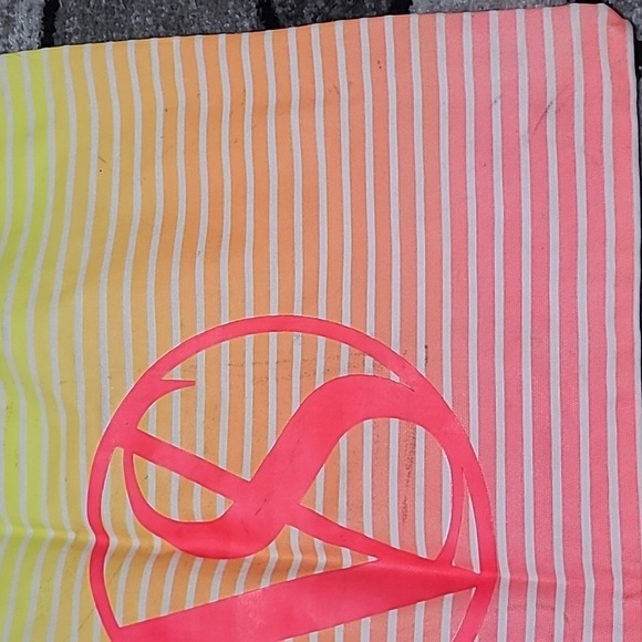 VICTORIA SECRET OMBRE NEON STRIPES CANVAS TOTE BAG - Picture 4 of 11